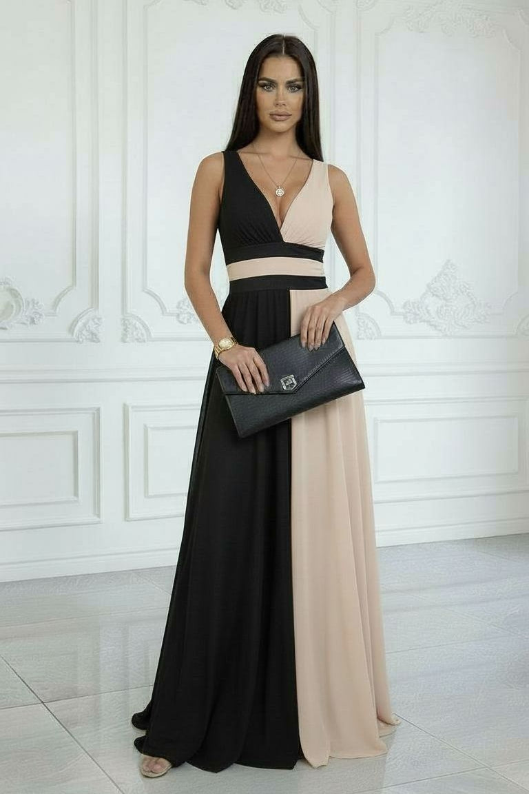 Laura | Vestido Bicolor con Escote