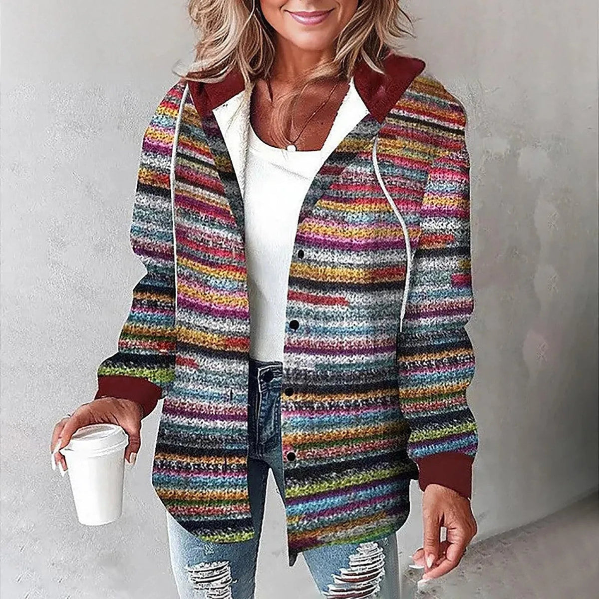 Camisa Sobrepuesta Forrada con Capucha Élise