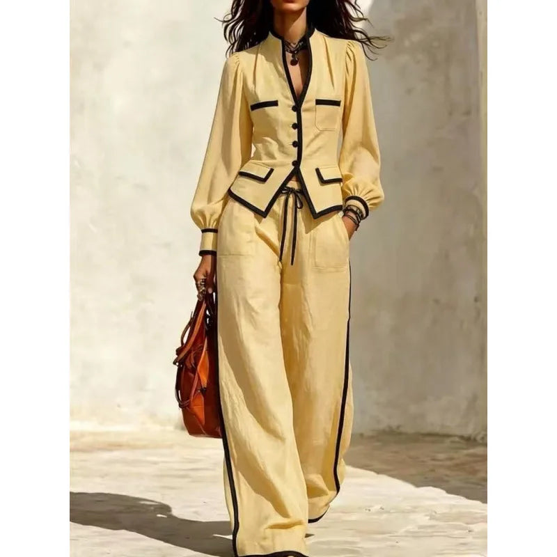 Marisol | Conjunto Saco con Botones y Pantalón con Cordón
