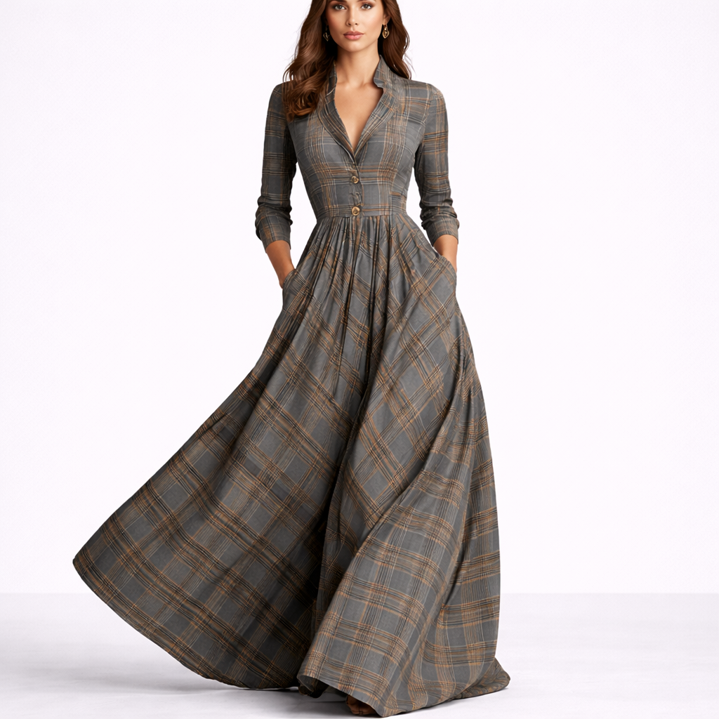 Amélie Plaid™ | Robe élégante à carreaux