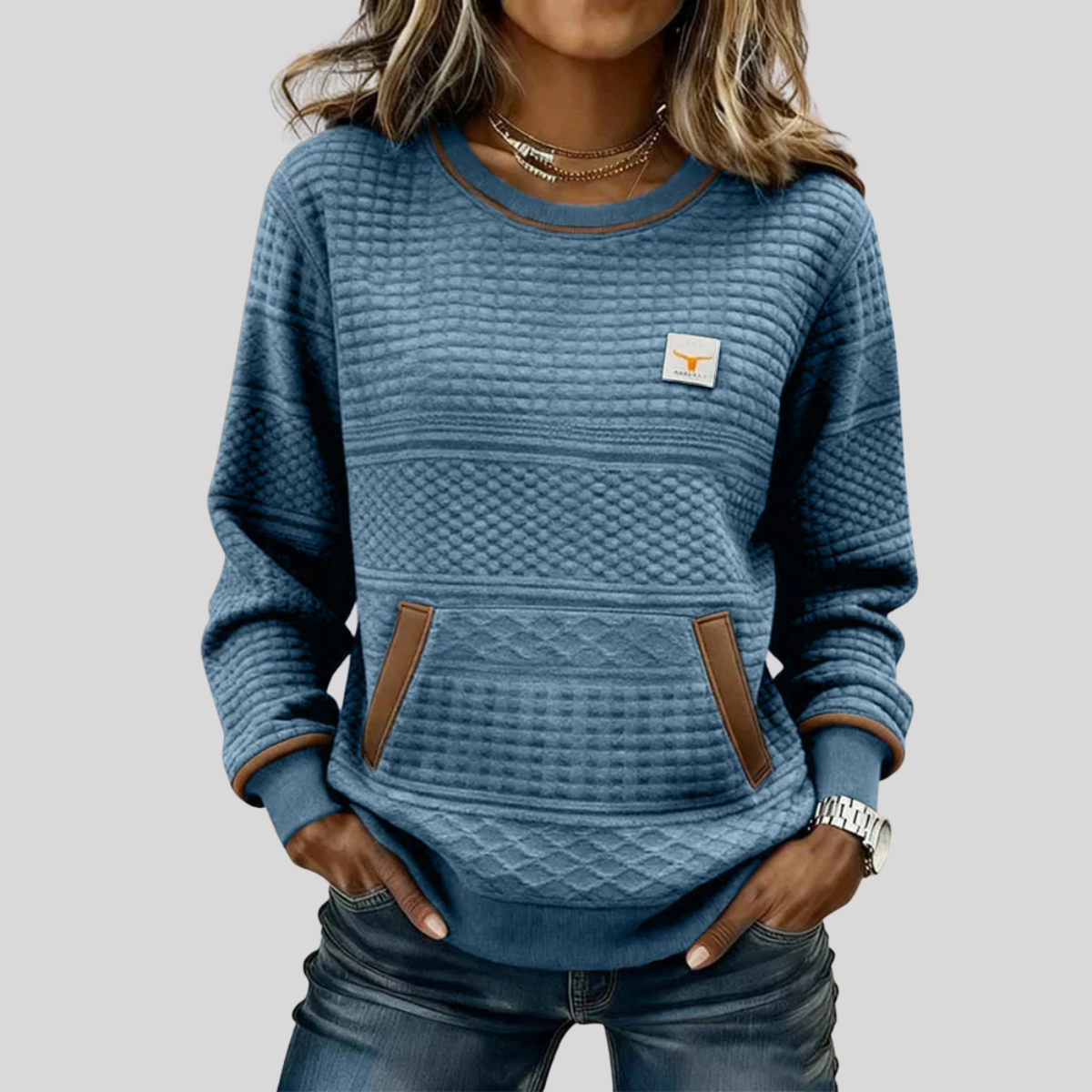 Noelle™ | Sudadera Cuello Redondo Color Block