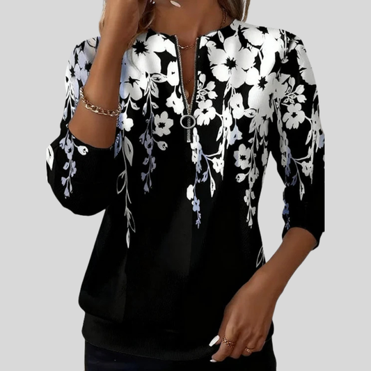 Crimson™ | Sudadera con Cierre Estampado Floral