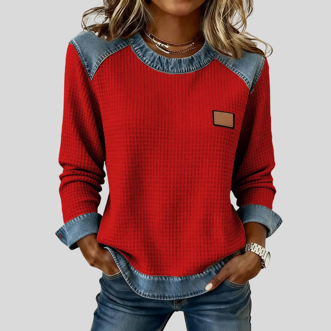 Delancine™ | Sudadera Gofrada Diseño Patchwork