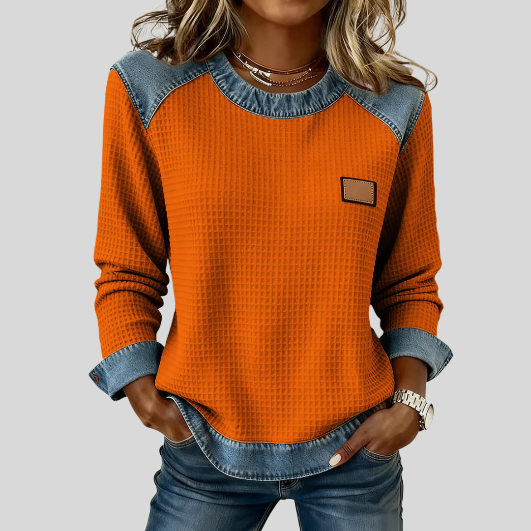 Delancine™ | Sudadera Gofrada Diseño Patchwork