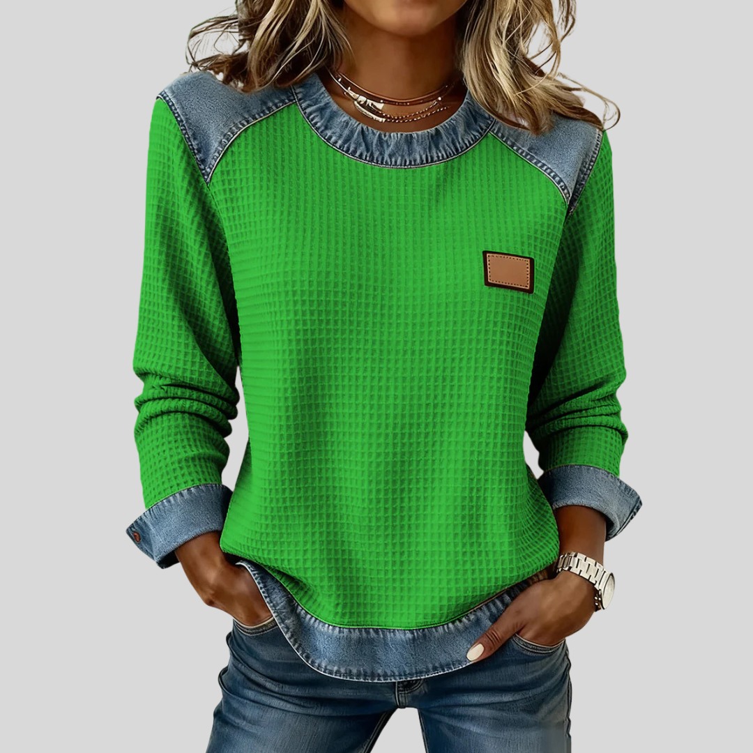 Delancine™ | Sudadera Gofrada Diseño Patchwork