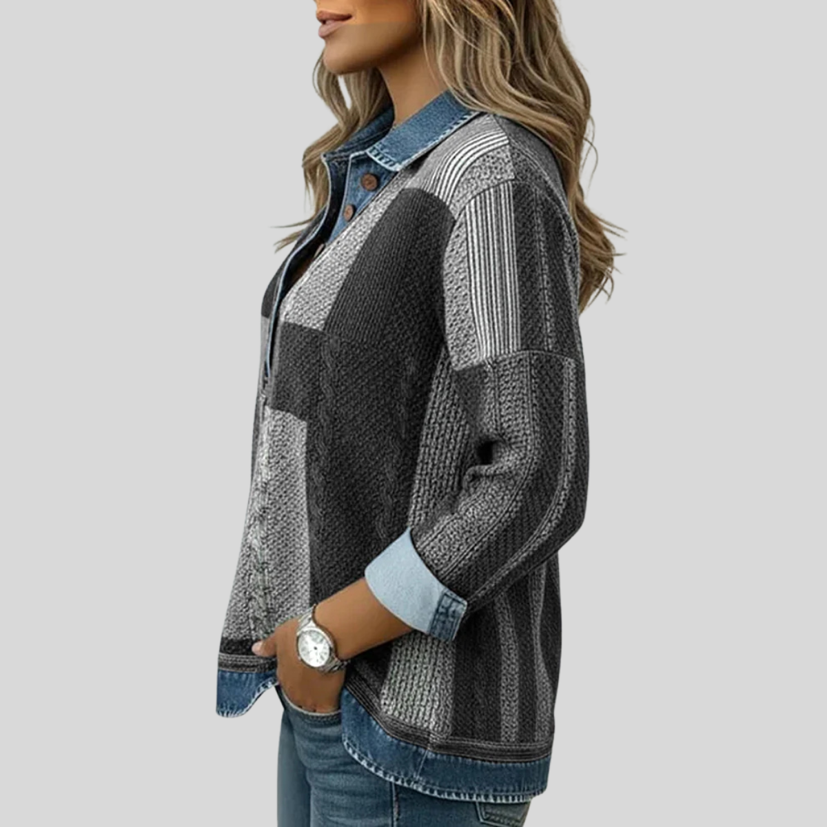 Meridell™ | Suéter Estampado Color Block