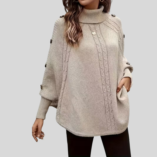 Norelle™ | Suéter Trenzado de Cuello Alto