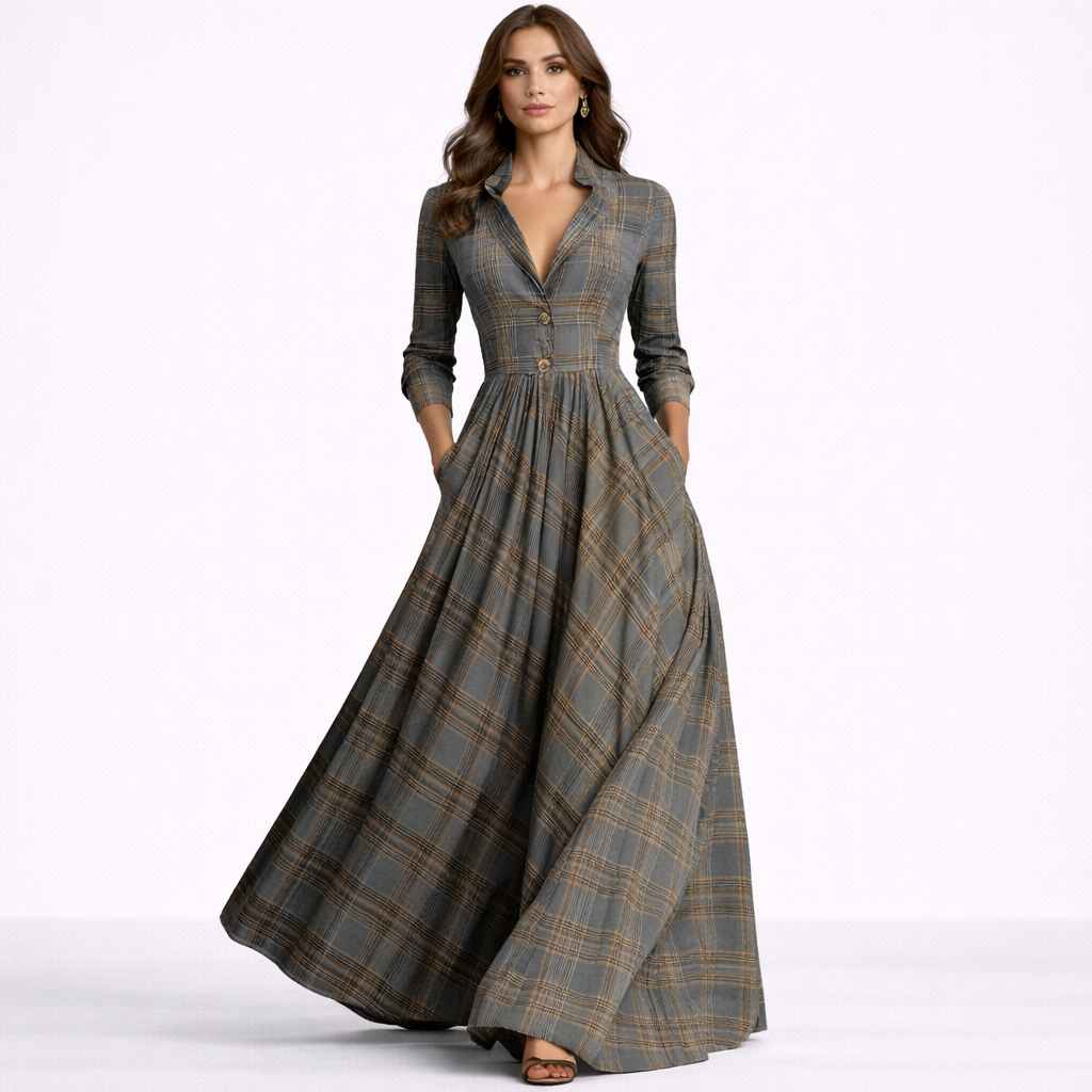 Amélie Plaid™ | Robe élégante à carreaux