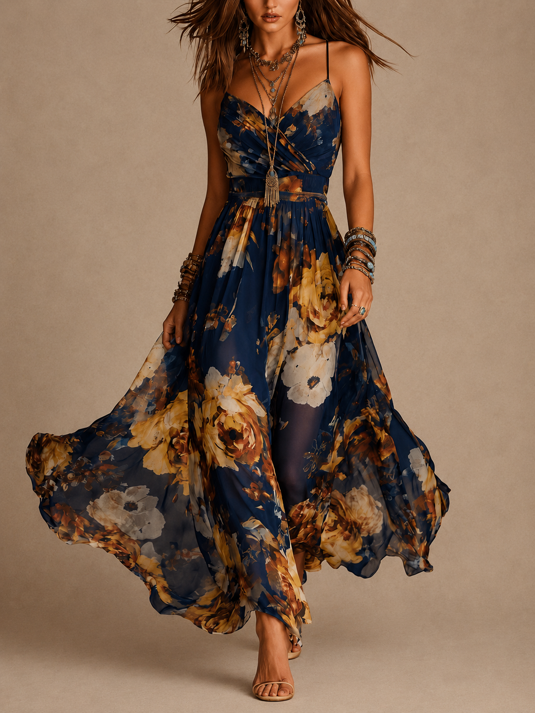 Dulce - vestido largo floral de tirantes