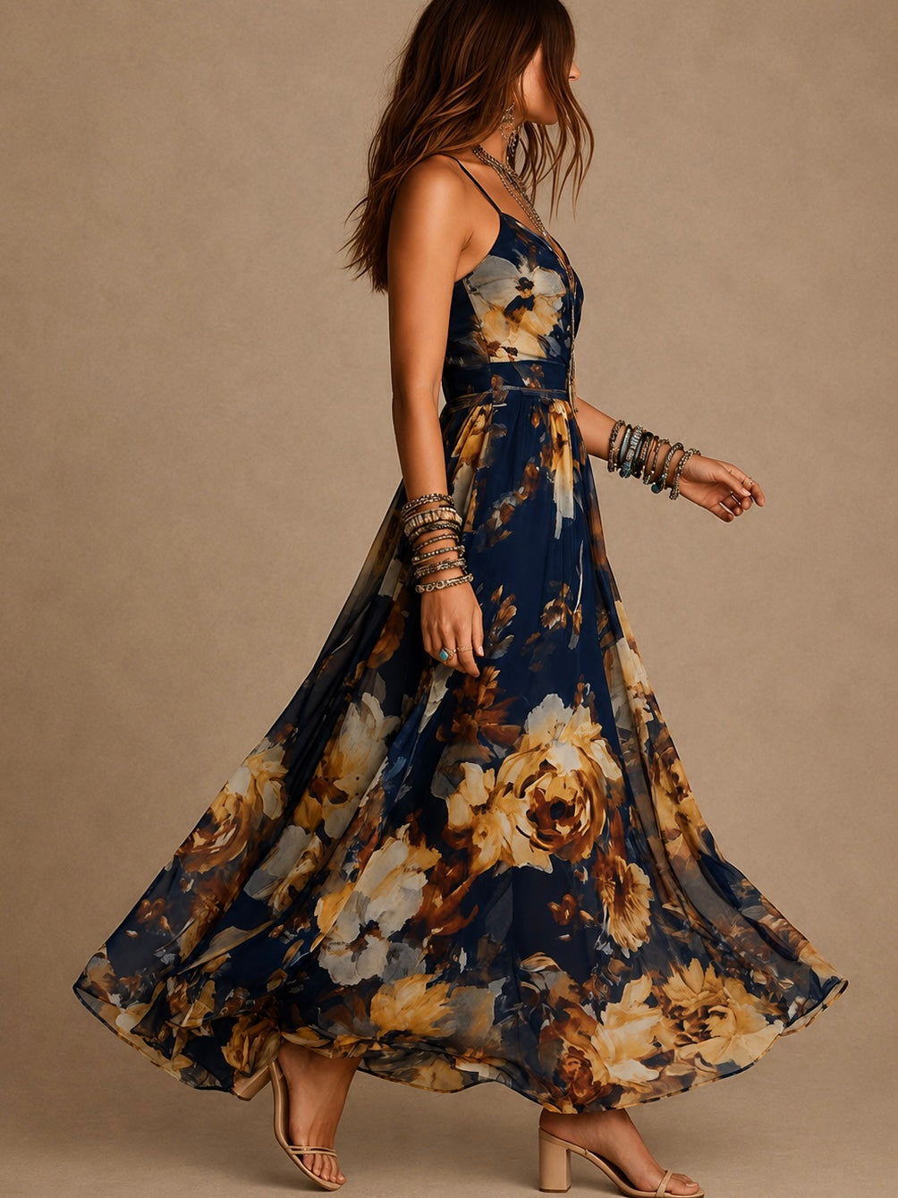 Dulce - vestido largo floral de tirantes