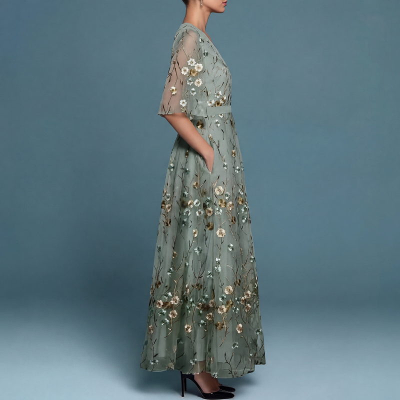 Daniela | Vestido maxi elegante con escote