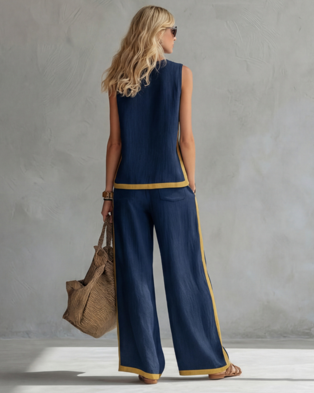 Leila | Conjunto Elegante de Algodón y Lino VERDE