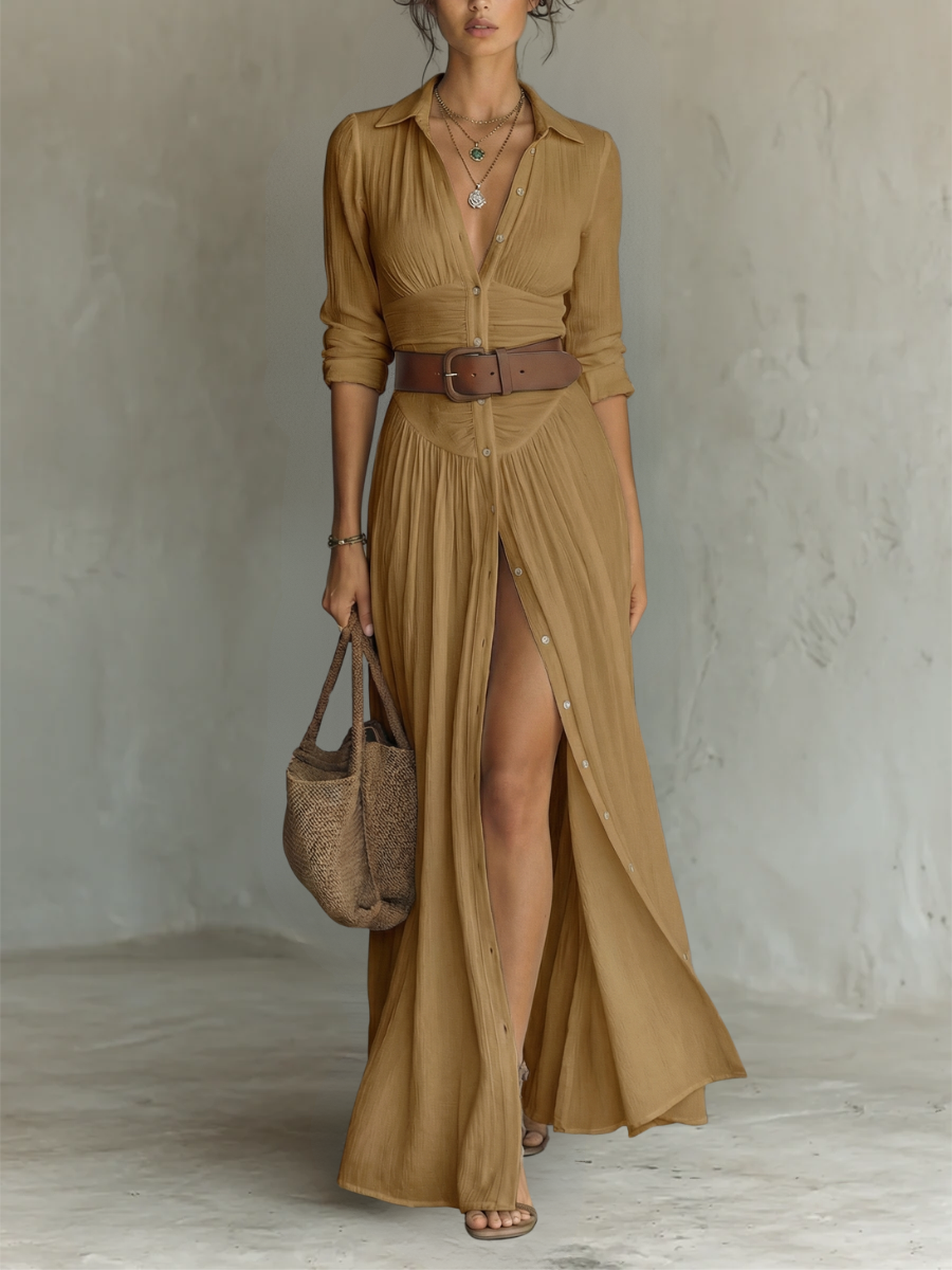 Lunara | Vestido Maxi Elegante con Cuello