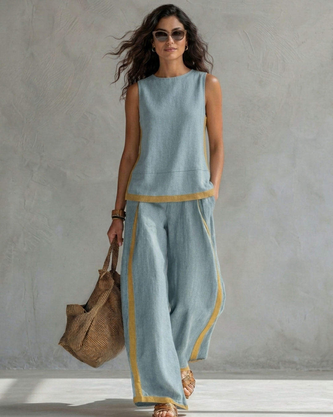 Leila | Conjunto Elegante en Algodón y Lino