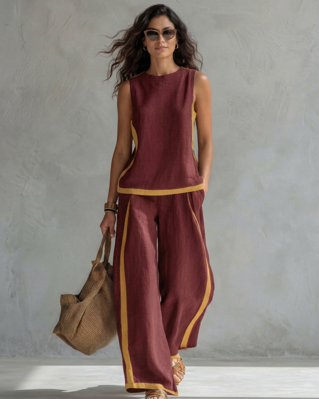 Leila | Conjunto Elegante en Algodón y Lino