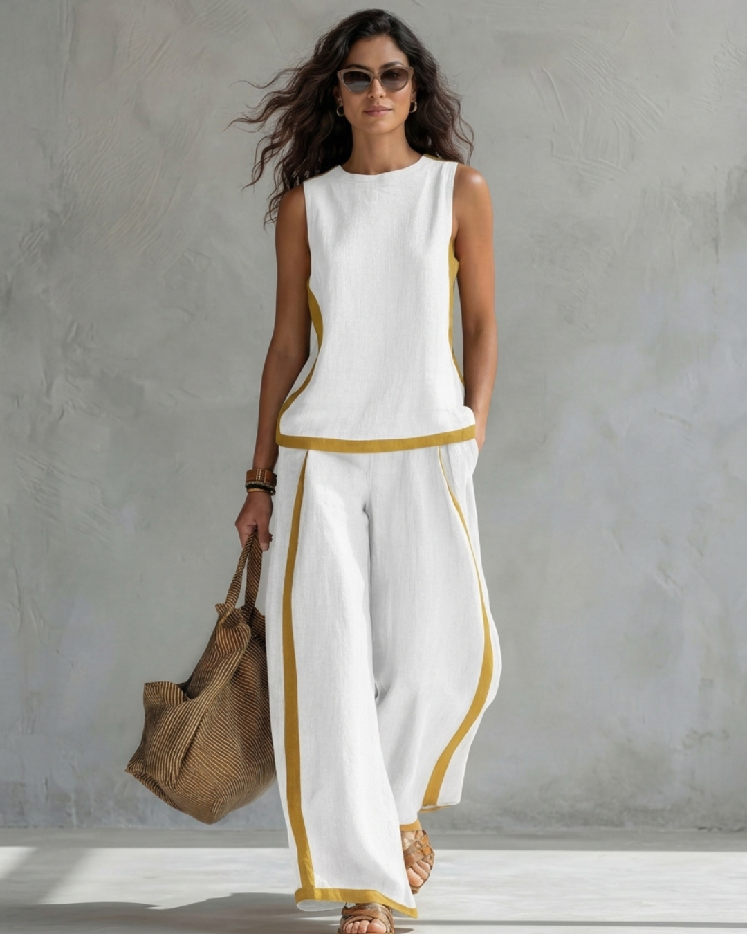 Leila | Conjunto Elegante en Algodón y Lino