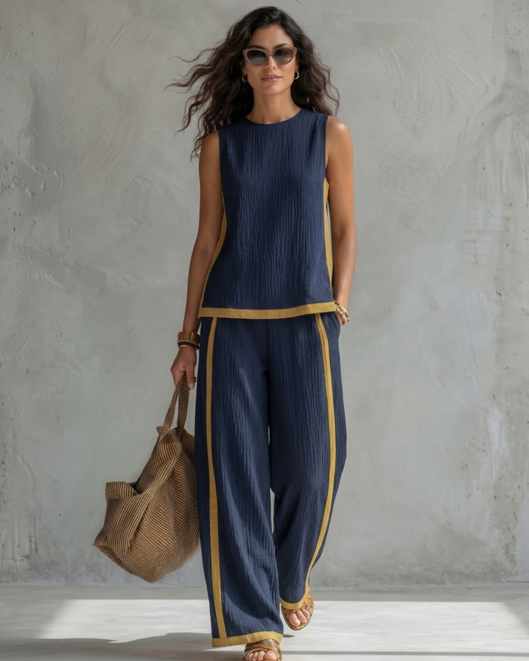 Leila | Conjunto Elegante en Algodón y Lino