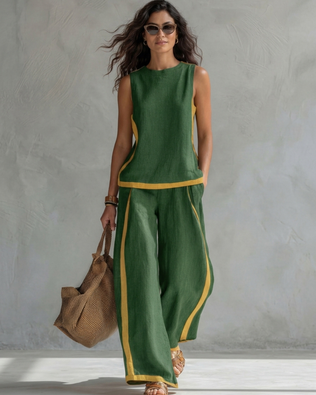 Leila | Conjunto Elegante en Algodón y Lino