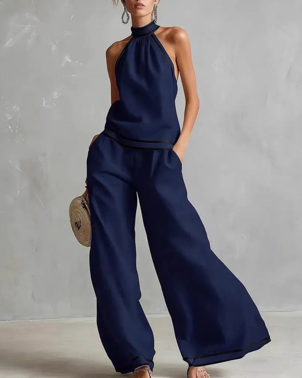 Isabella | Conjunto Halter Premium Algodón y Lino