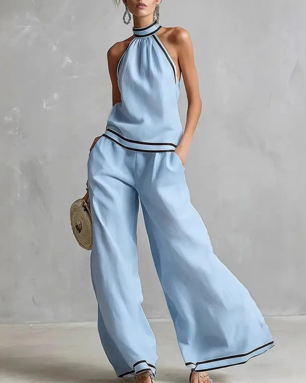 Isabella | Conjunto Halter Premium Algodón y Lino