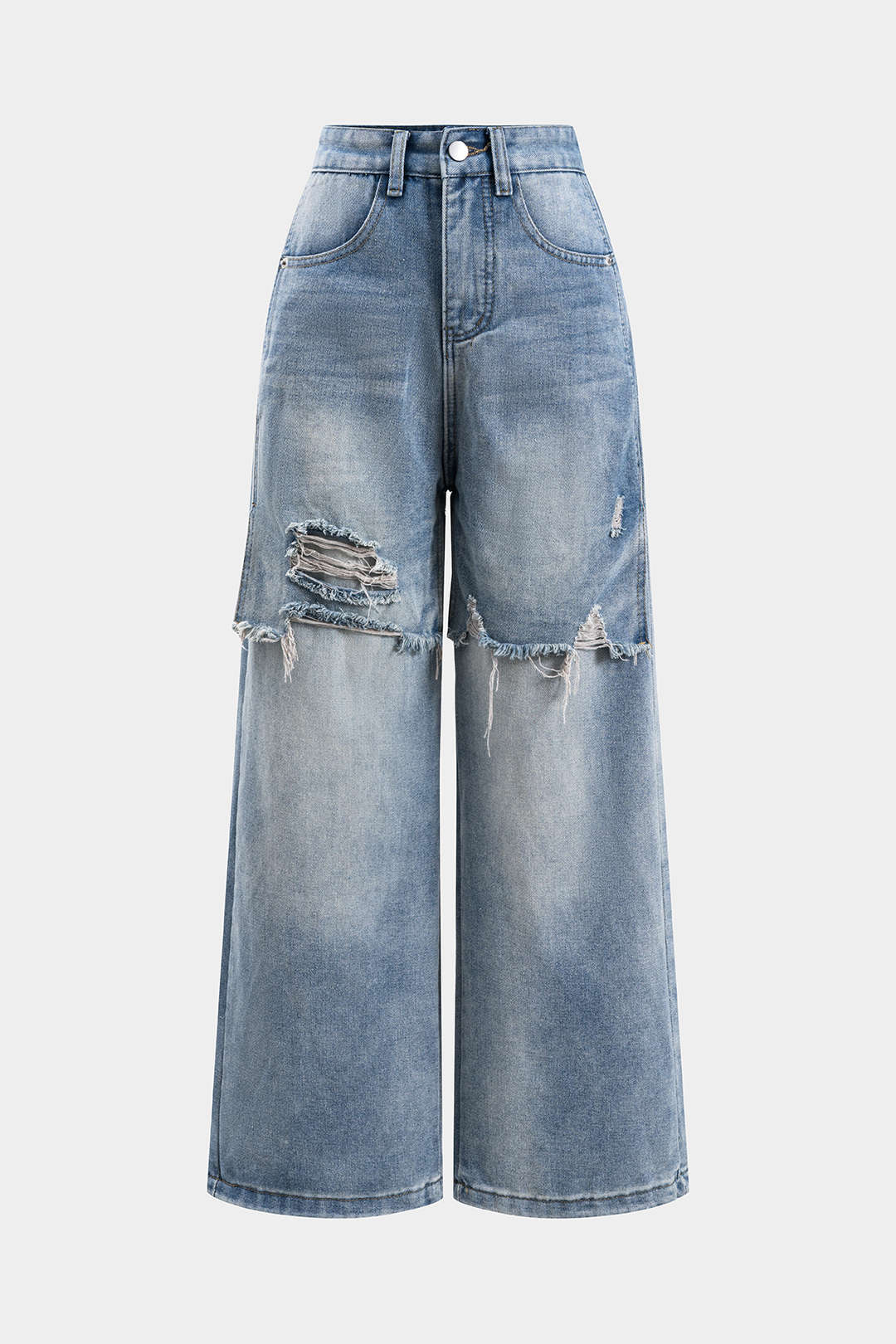 Marina™ | Jeans femme à jambes larges avec des déchirures