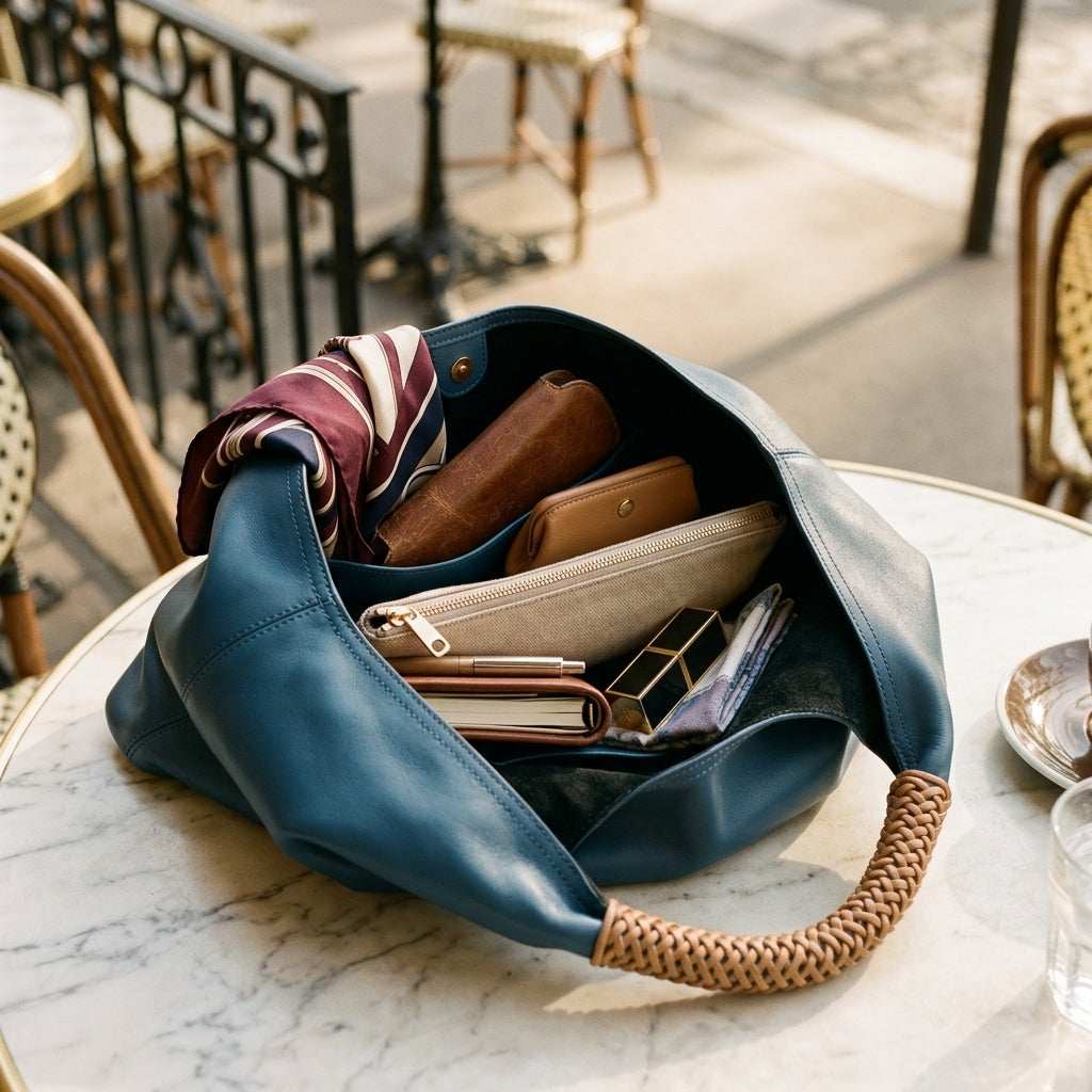 Sienna | Bolso Hobo de Piel de Becerro Italiana, Asa Trenzada