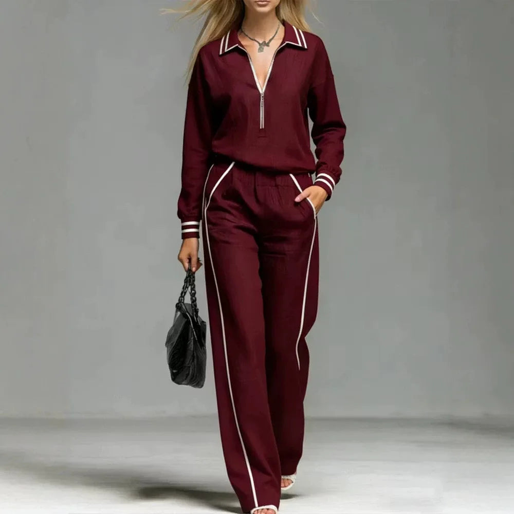 Renata | Conjunto Sudadera a Rayas y Pantalón Ancho