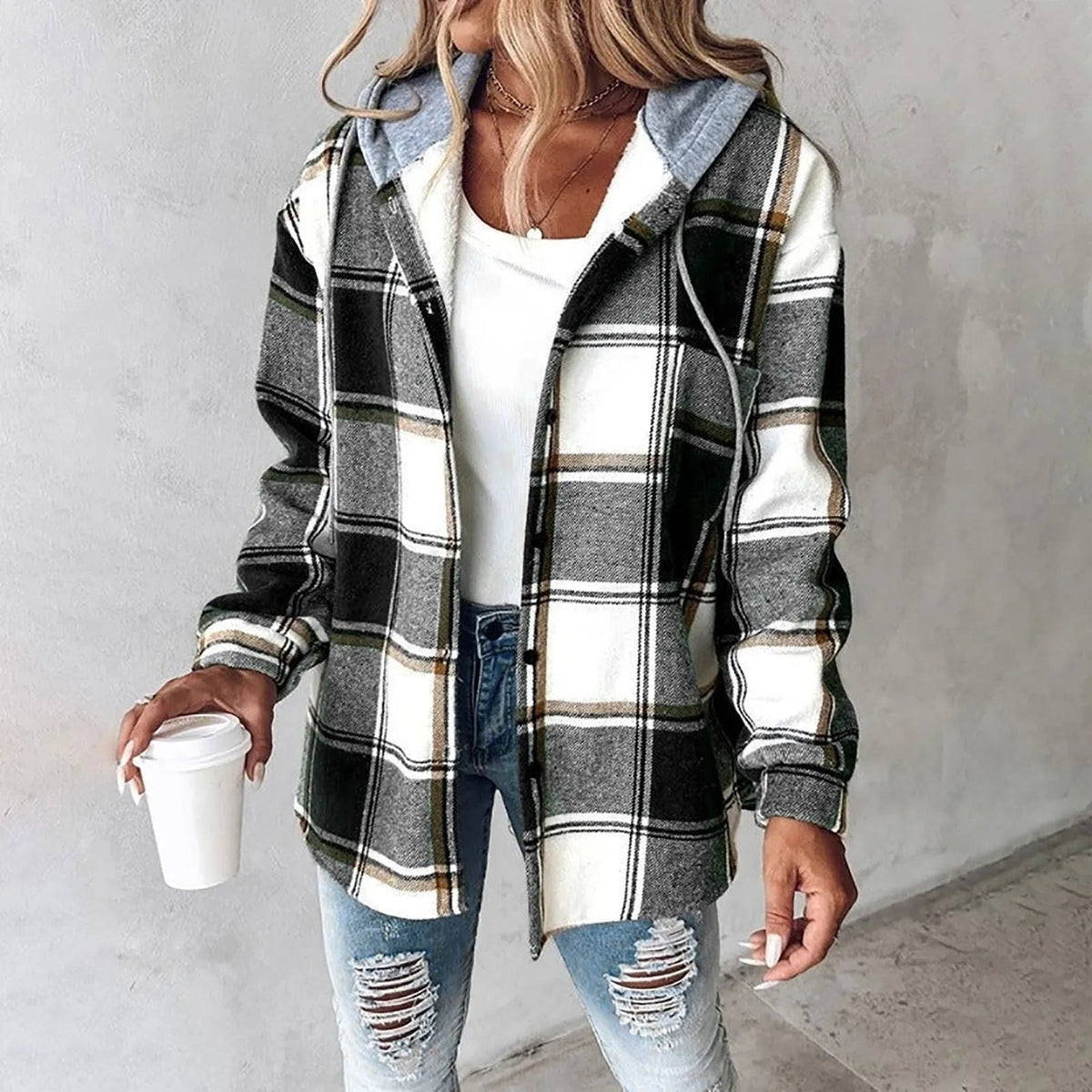 Camisa Sobrepuesta Forrada con Capucha Élise