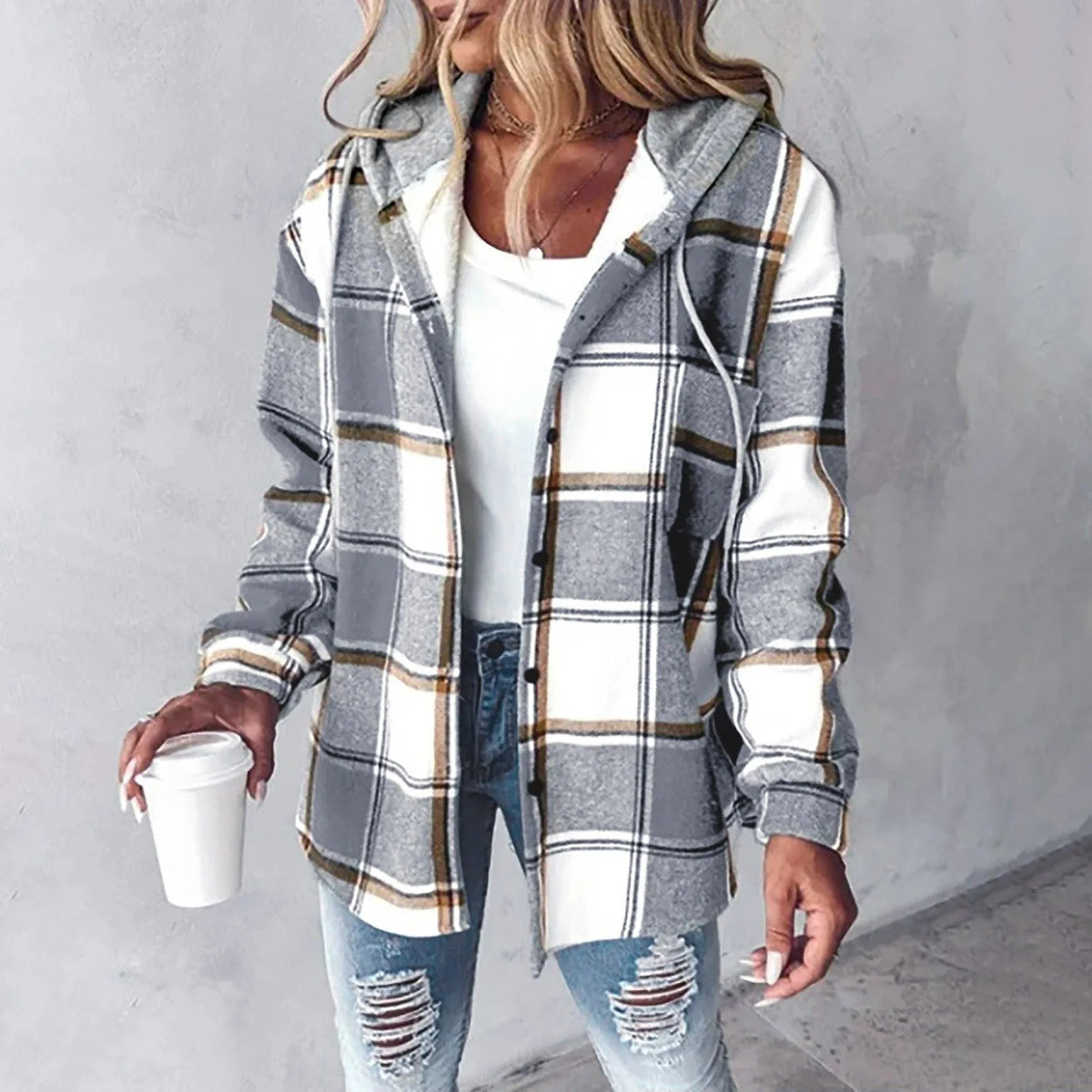 Camisa Sobrepuesta Forrada con Capucha Élise