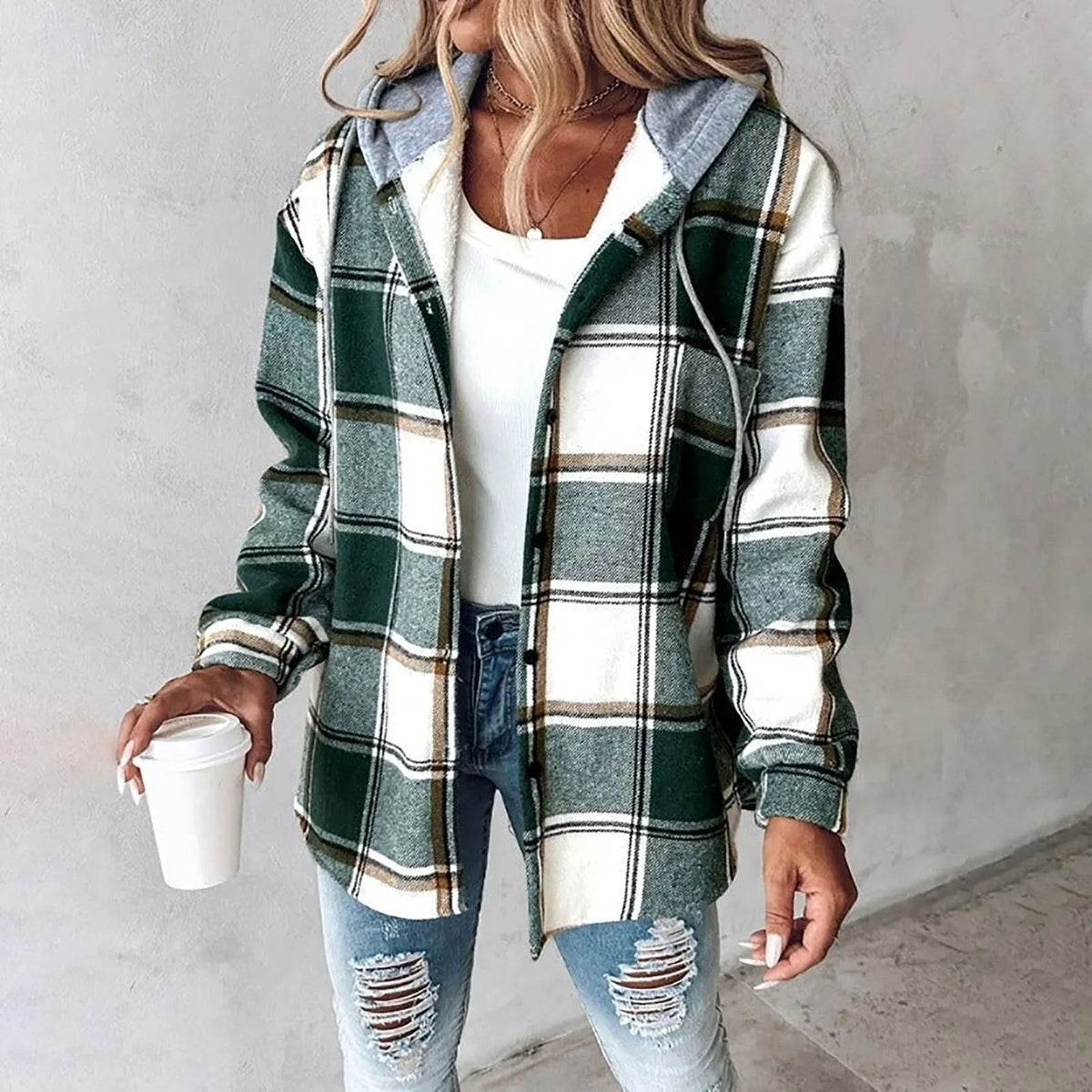 Camisa Sobrepuesta Forrada con Capucha Élise