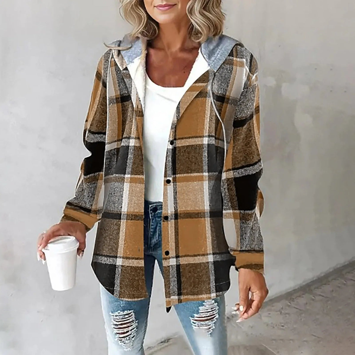 Camisa Sobrepuesta Forrada con Capucha Élise