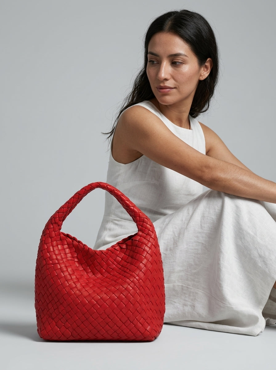 Elina™ | Sac Trenzé Compact en Cuir