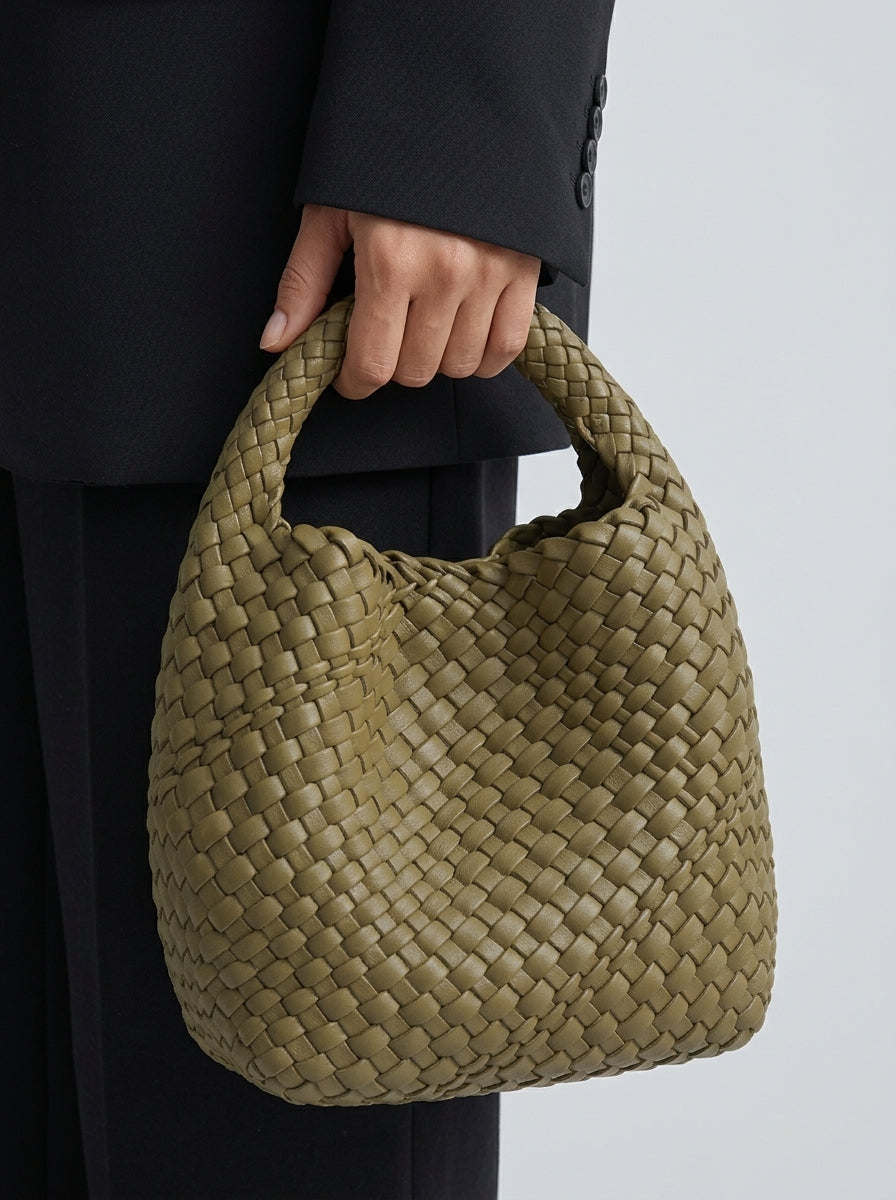 Elina™ | Sac Trenzé Compact en Cuir