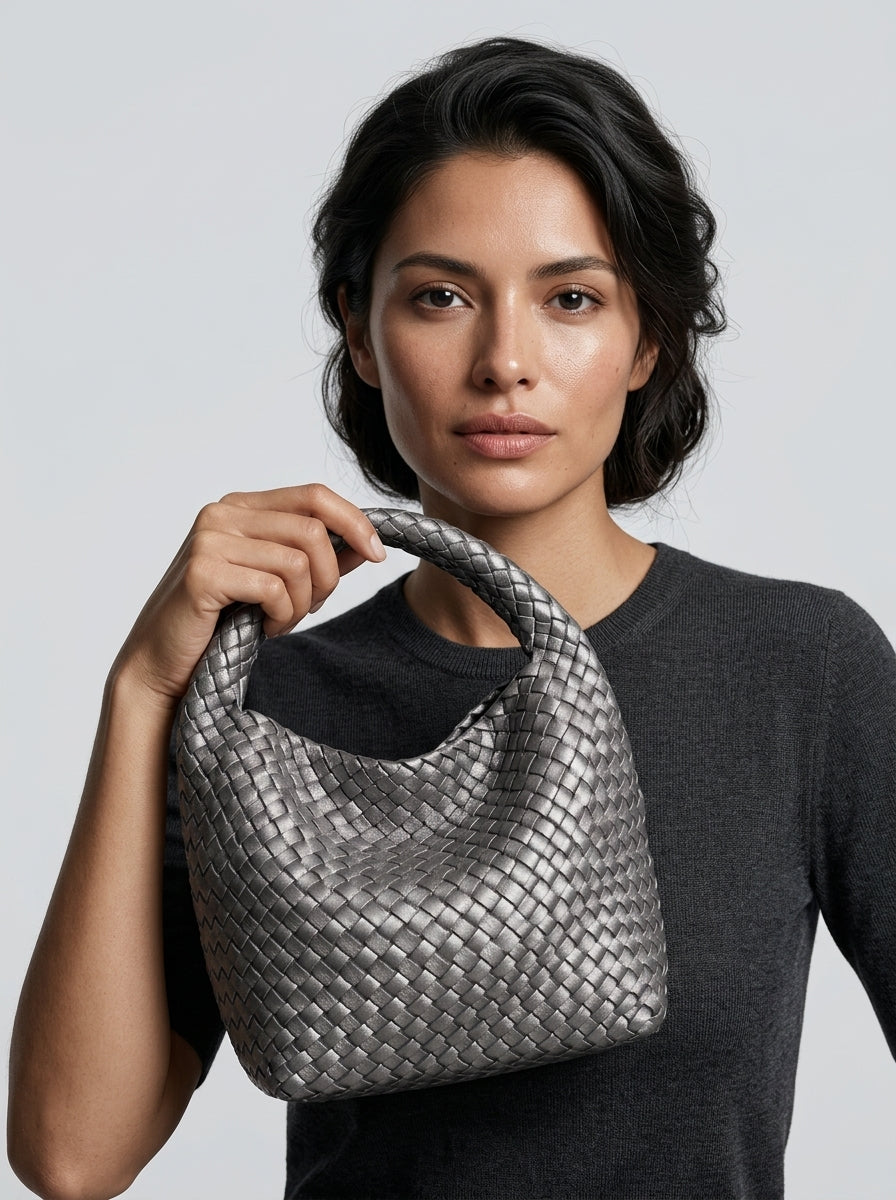 Elina™ | Sac Trenzé Compact en Cuir