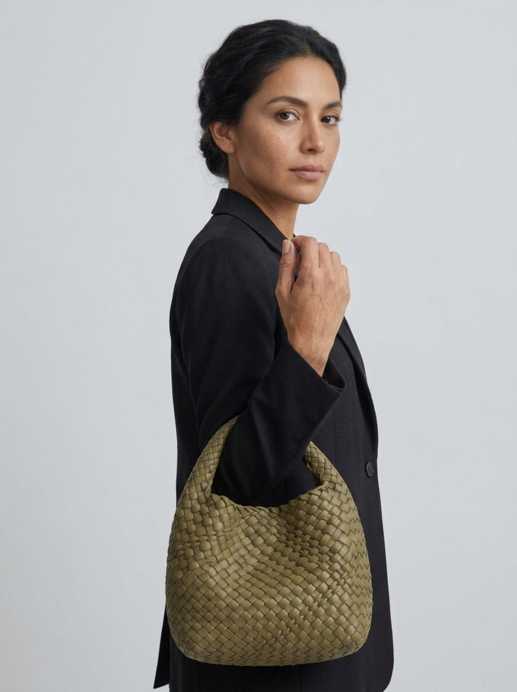 Elina™ | Sac Trenzé Compact en Cuir
