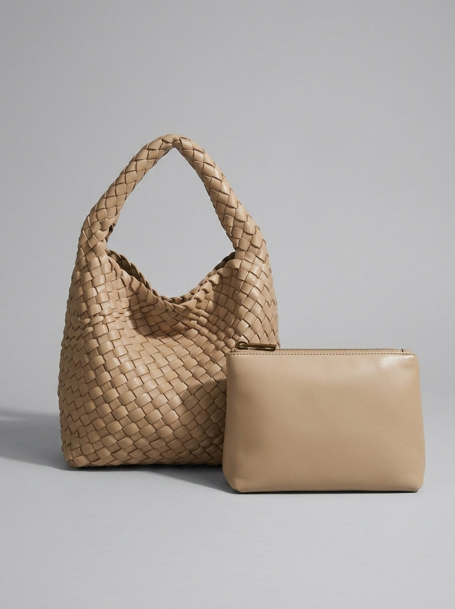 Elina™ | Sac Trenzé Compact en Cuir