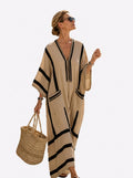 Caftan Maxi Long™ — Rayures Noir & Blanc