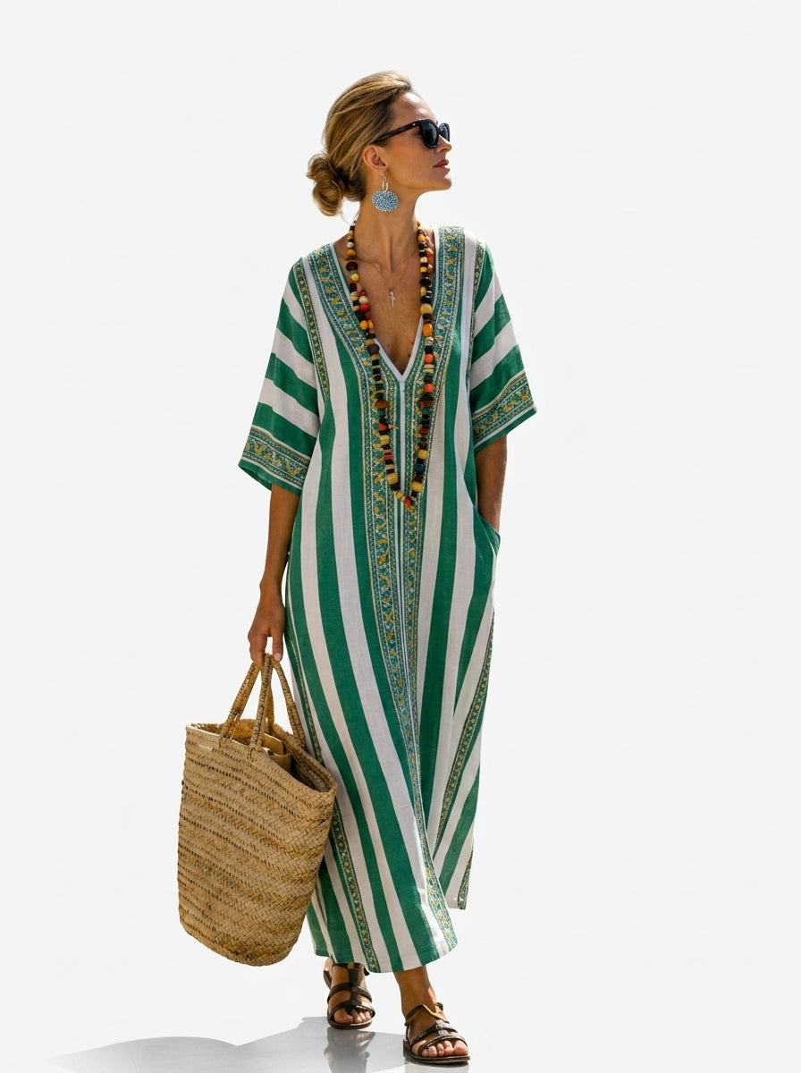 Caftan Maxi Long™ — Olive Velvet