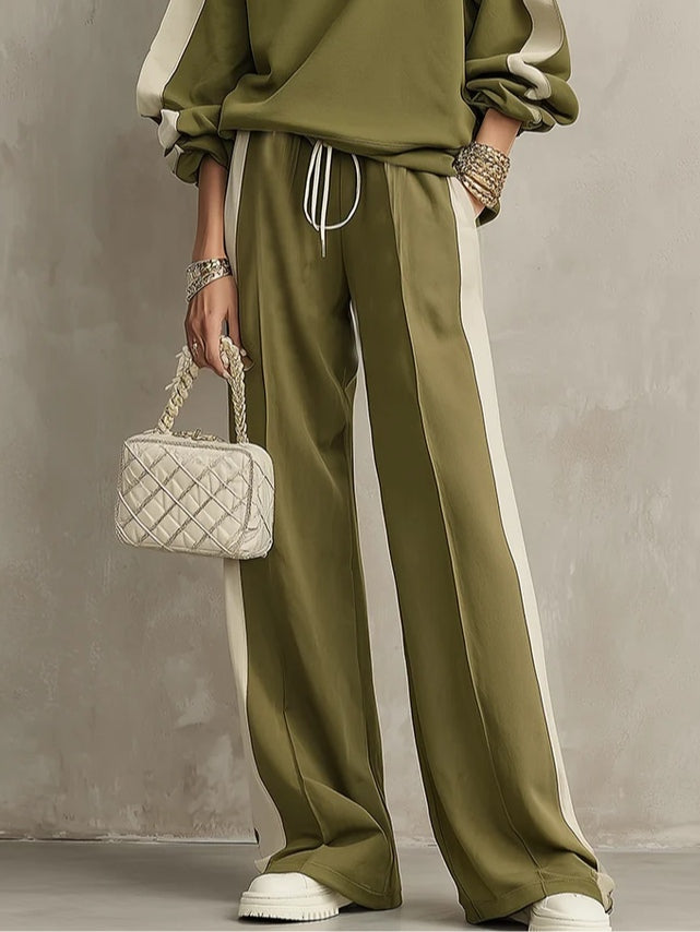 Sonia | Conjunto Sudadera Olivo y Pantalón Ancho