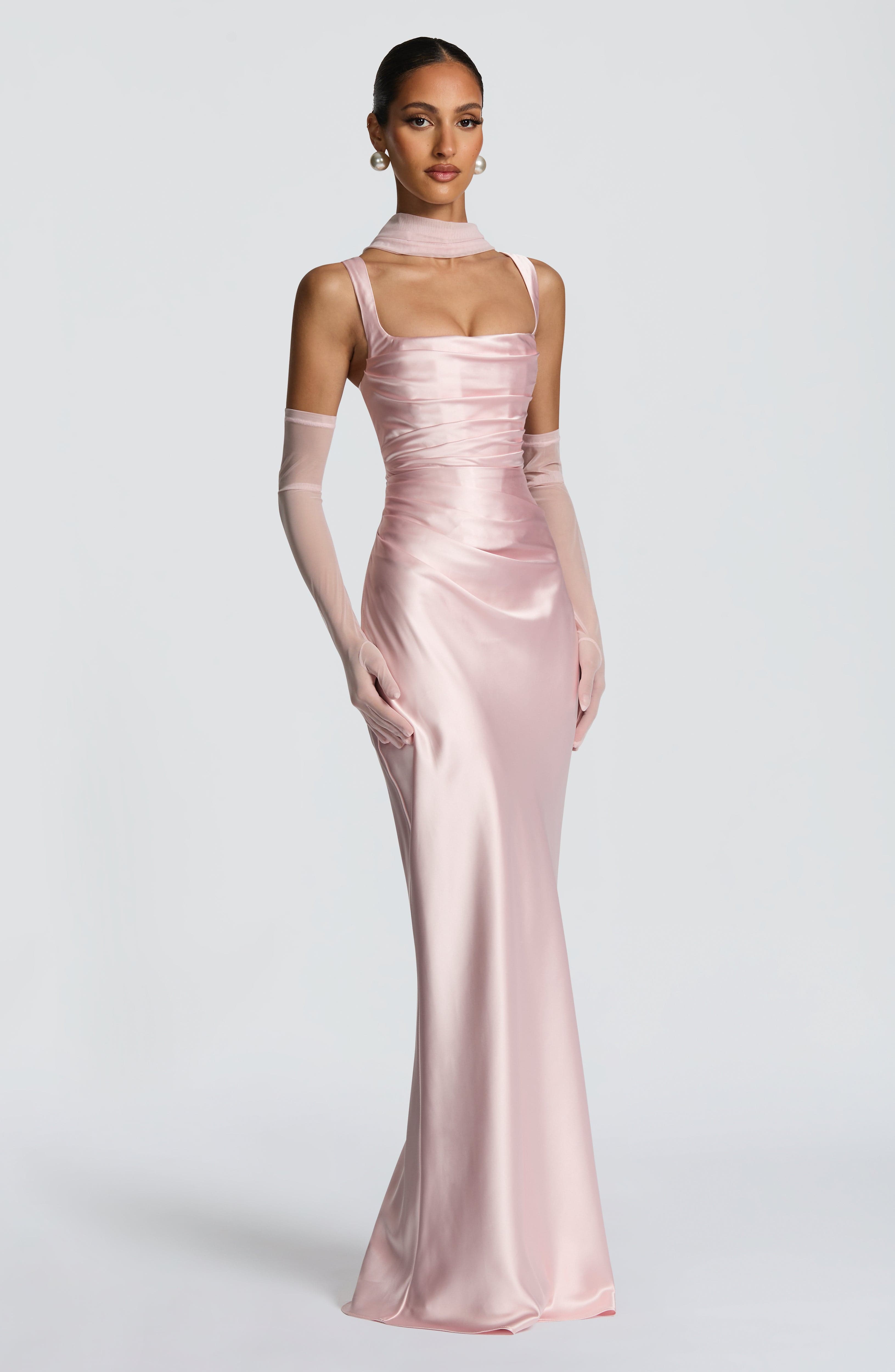 Mariela™ | Robe satinée de luxe avec plis asymétriques