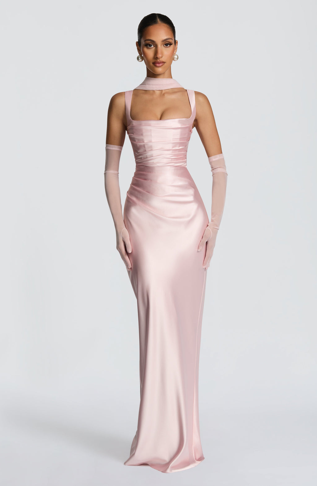 Mariela™ | Robe satinée de luxe avec plis asymétriques