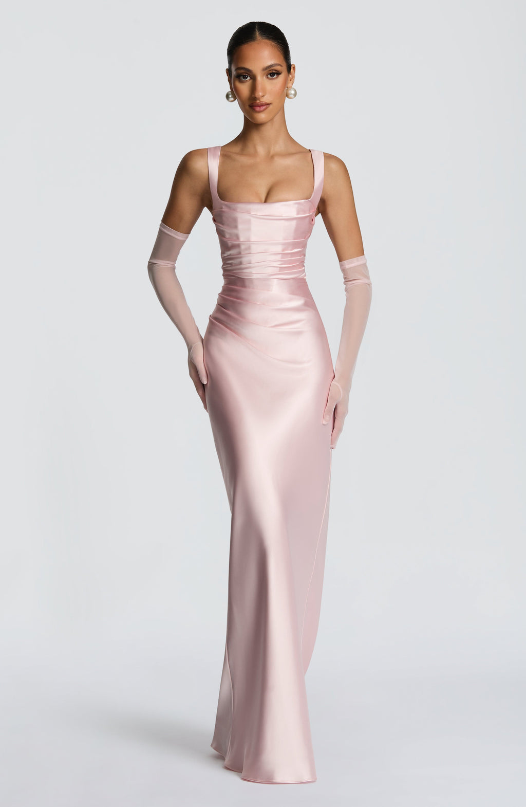 Mariela™ | Robe satinée de luxe avec plis asymétriques