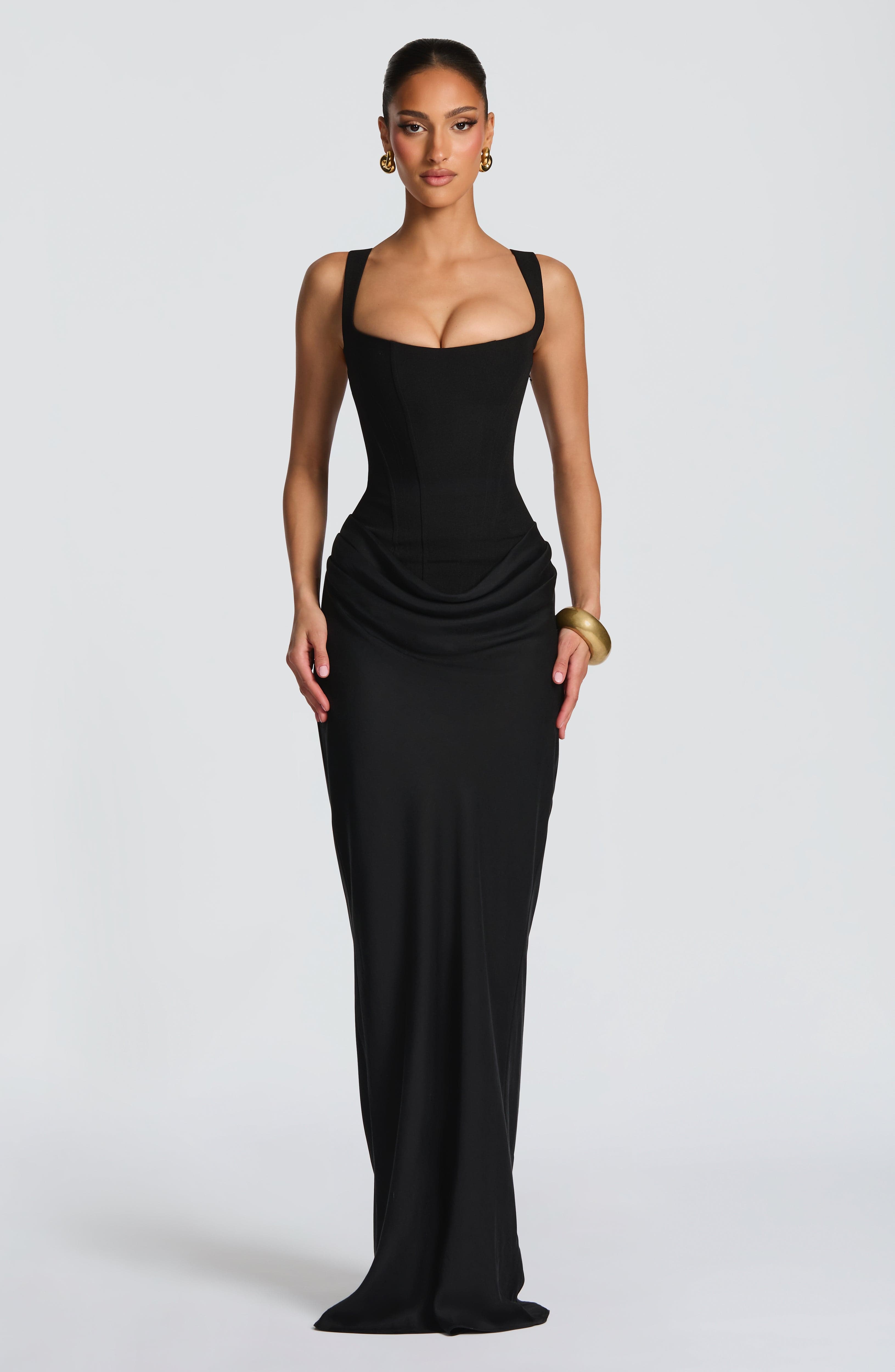 Elisa™ | Robe premium structurée à jupe satinée