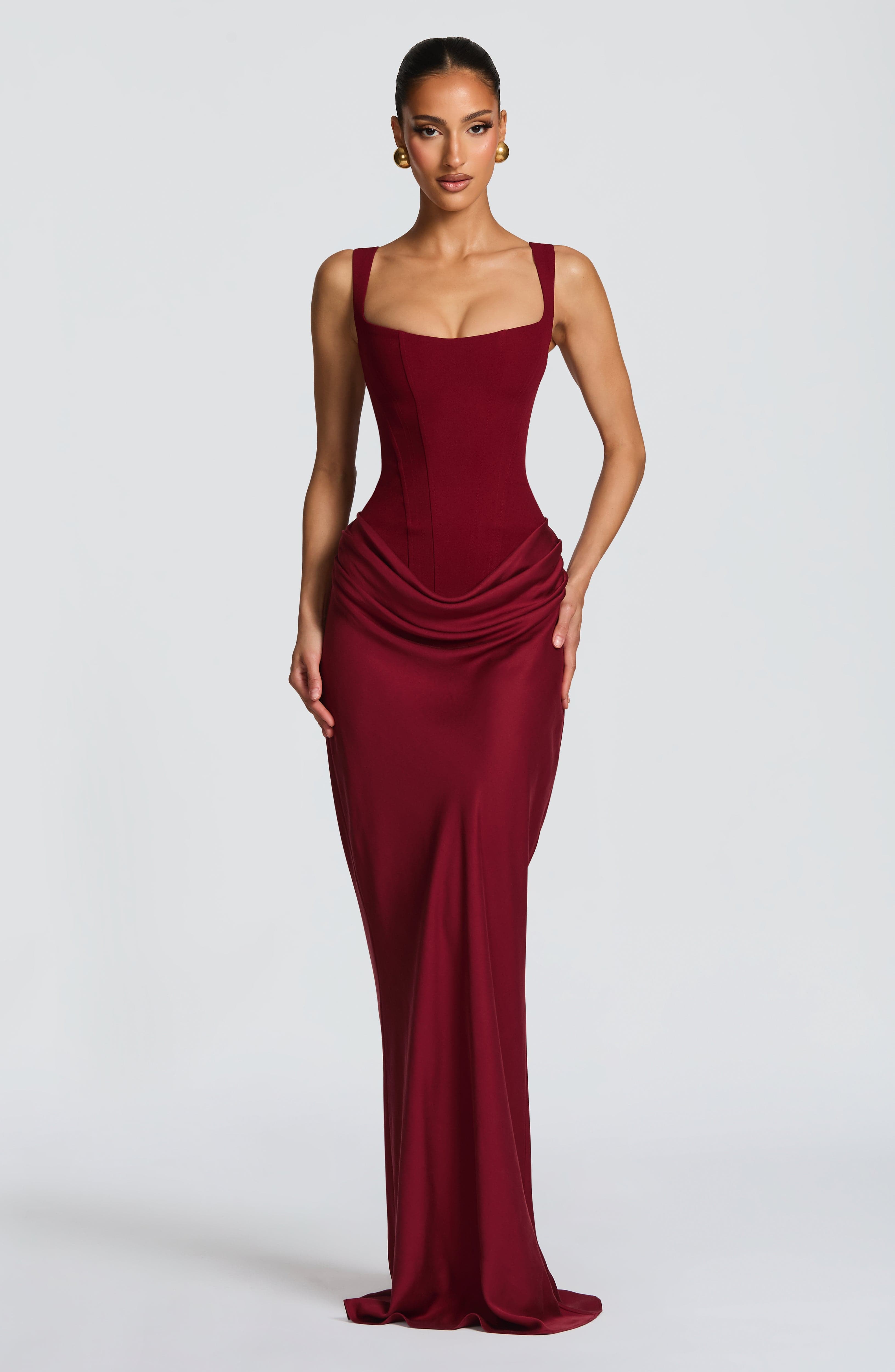 Elisa™ | Robe premium structurée à jupe satinée