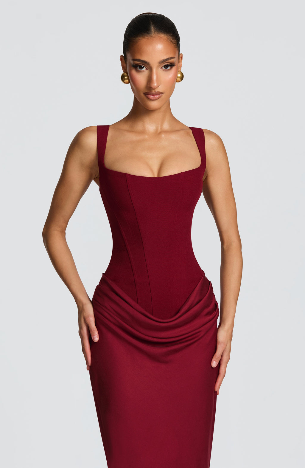 Elisa™ | Robe premium structurée à jupe satinée
