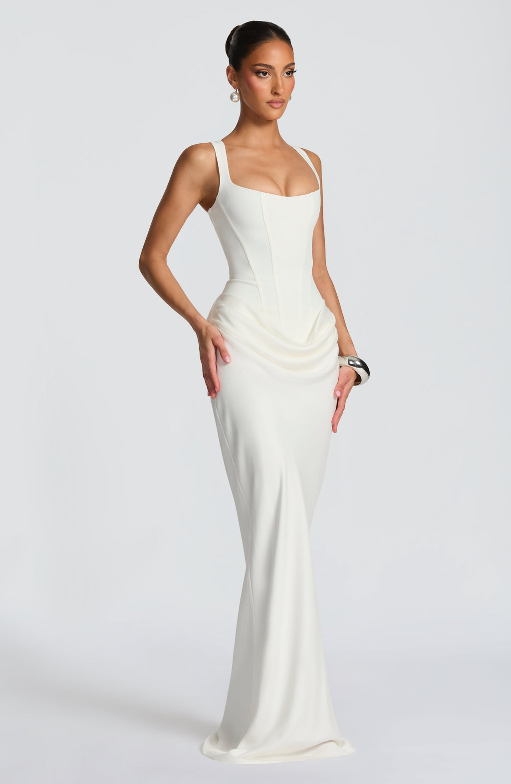 Elisa™ | Robe premium structurée à jupe satinée