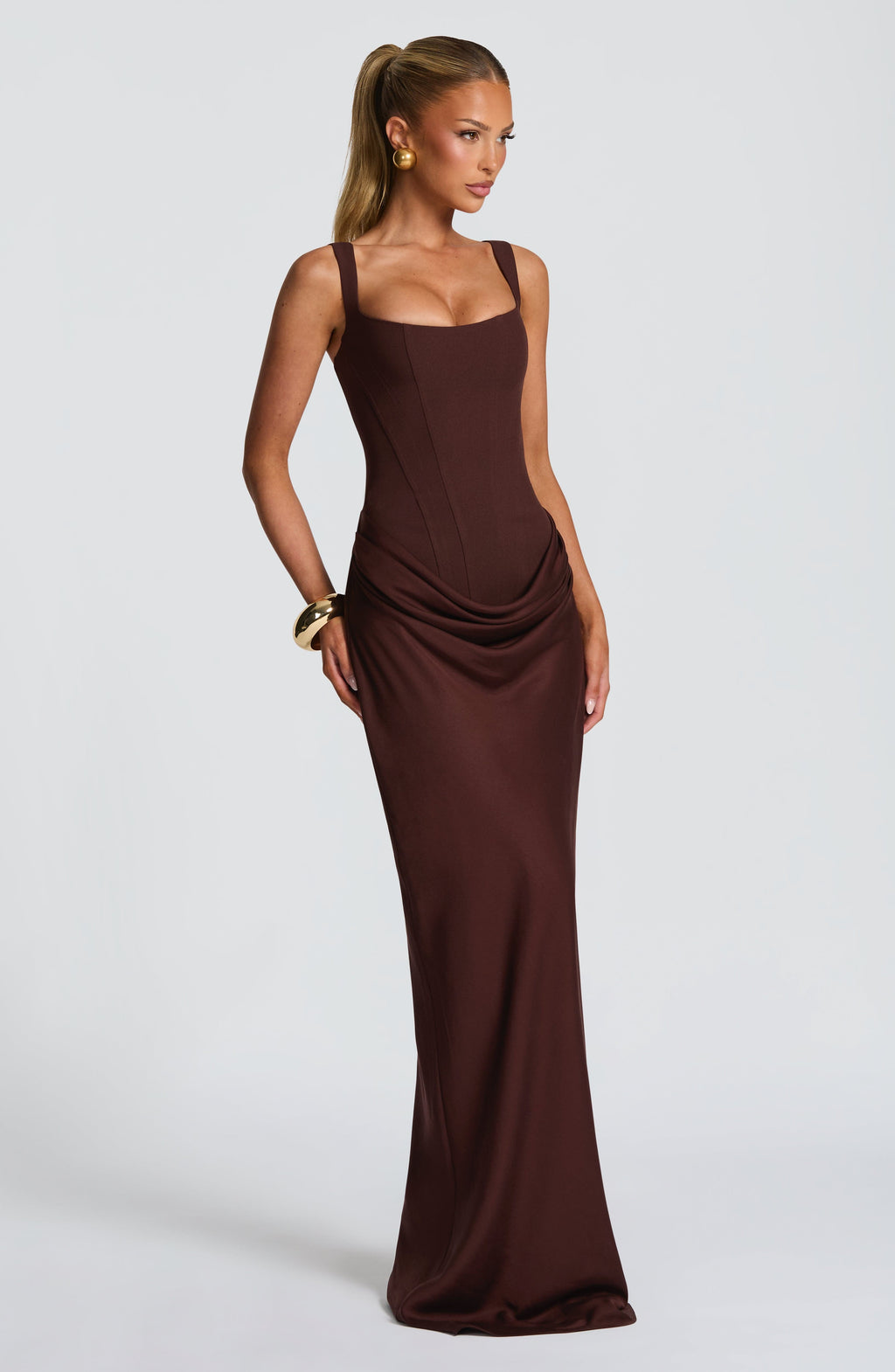 Elisa™ | Robe premium structurée à jupe satinée