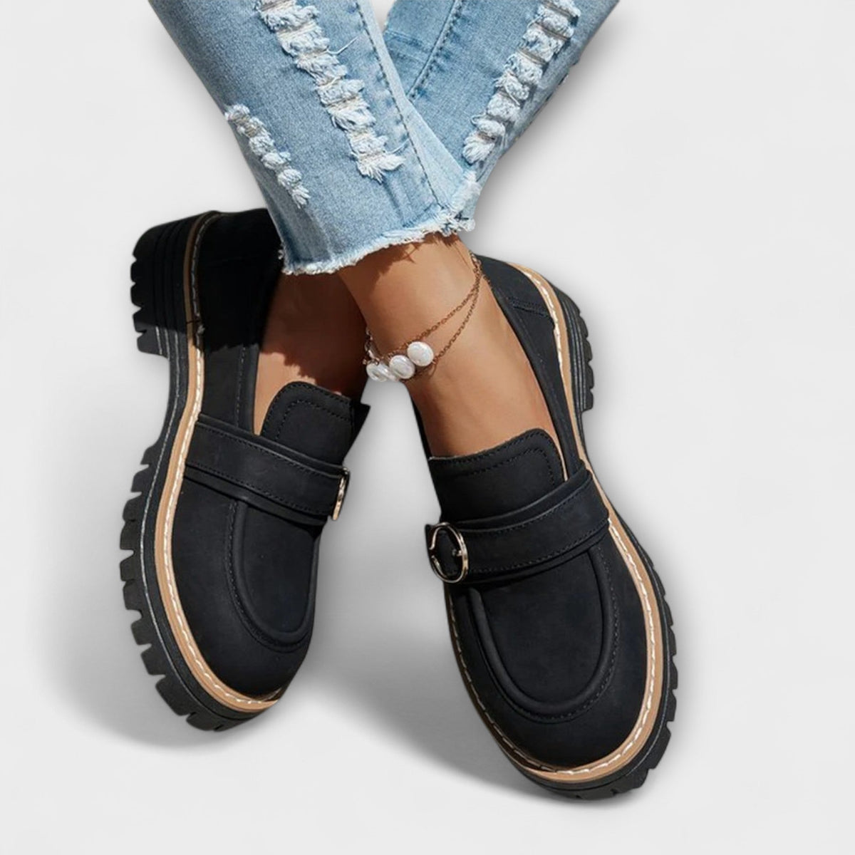 Lora™ | Mocasines Casual de Punta Redonda