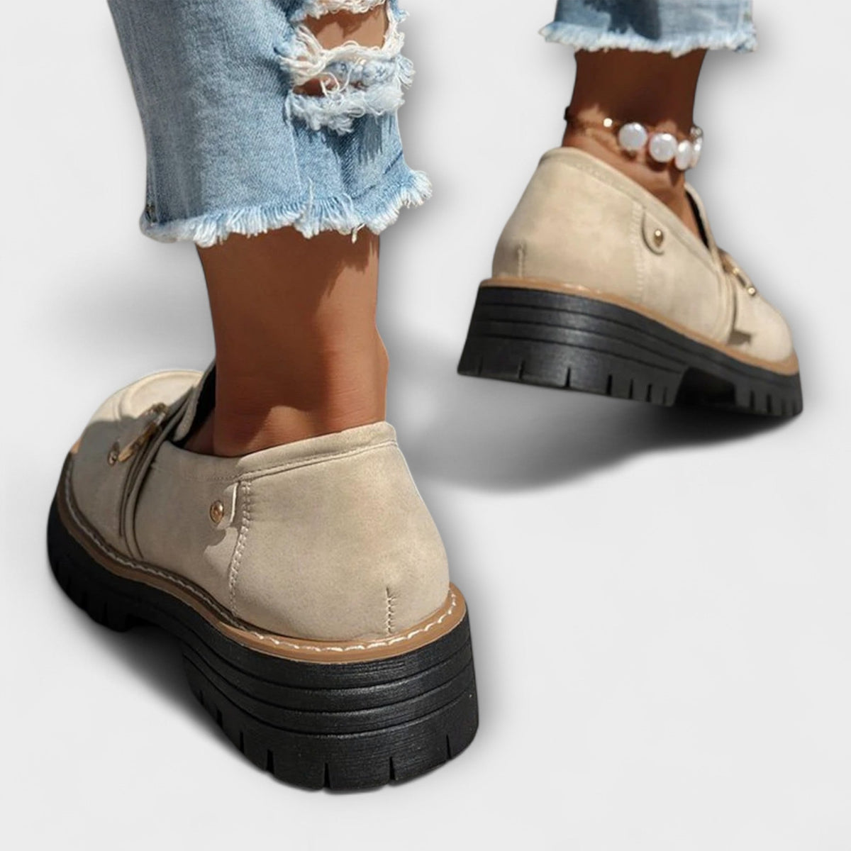Lora™ | Mocasines Casual de Punta Redonda