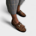Fleur™ | Mocassins Marron à Bout Ronde